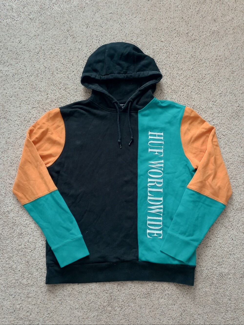 Huf Worldwide ColorBlock Hoodie Size Large Streetwear